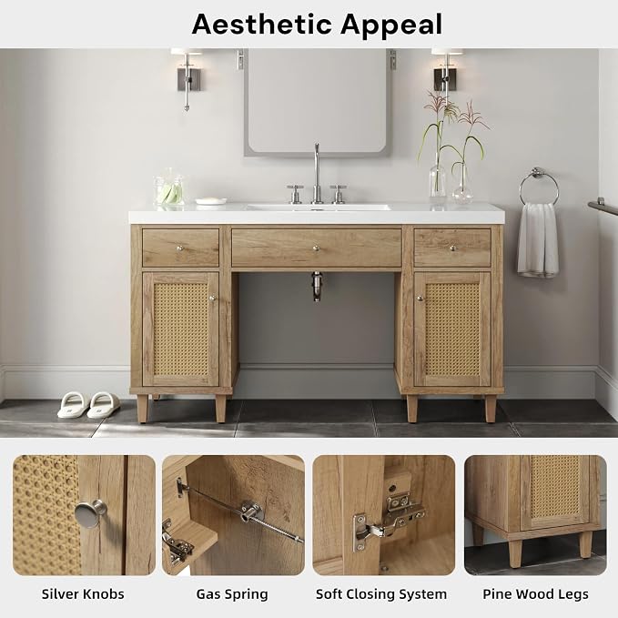 60 Inch Single Bathroom Vanity - Image 5