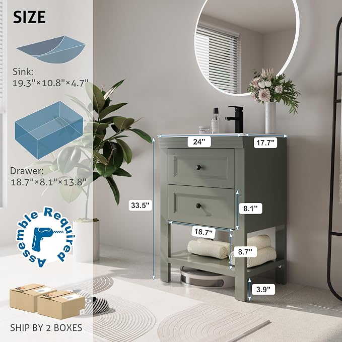 eclife 24" Bathroom Vanity - Image 3