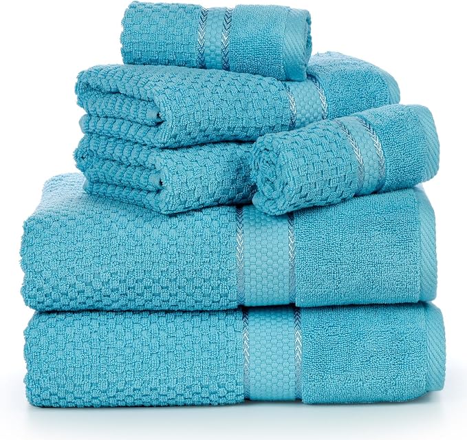 Ample Decor Towels for Bathroom, 6 Pieces Gift Set, 100% Cotton Soft Quick Dry - Image 9