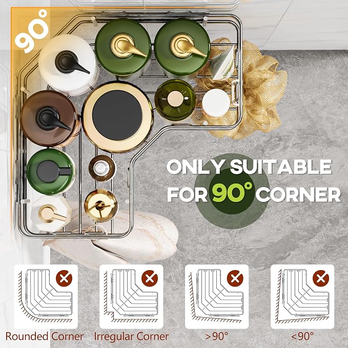 MAXIFFE 3 Pack X-Large Corner Shower Caddy - Image 5