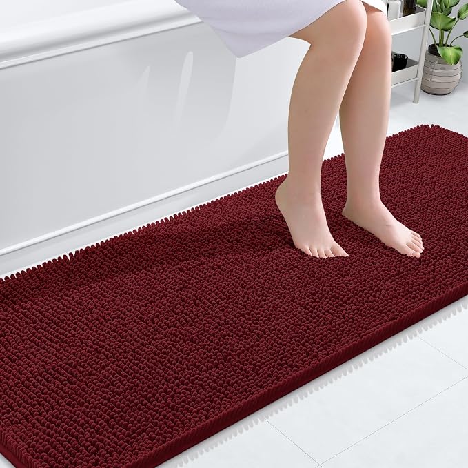 OLANLY Bathroom Rugs 70x24, Extra Soft Absorbent Chenille Bath Rugs, Rubber by OLANLY
