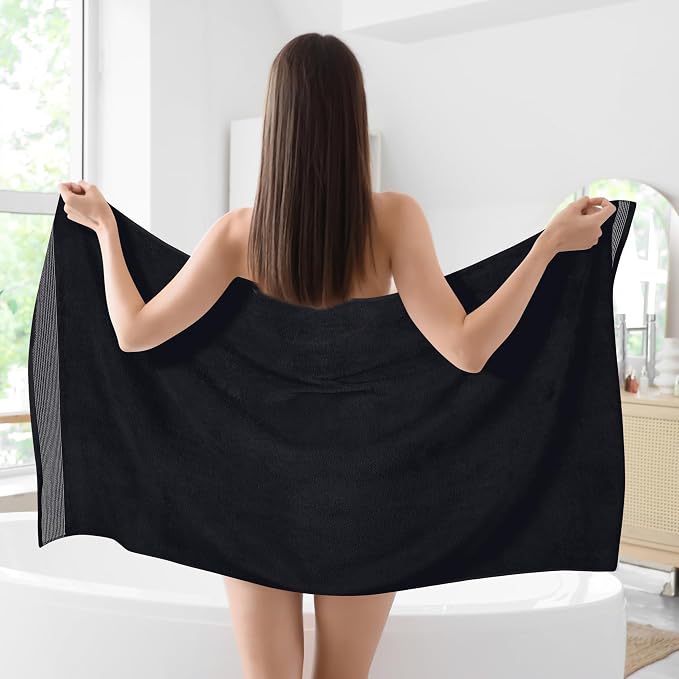 Belizzi Home Cotton 2 Pack Oversized Bath Sheet 35 x 70, Large Bath Sheet - Image 3