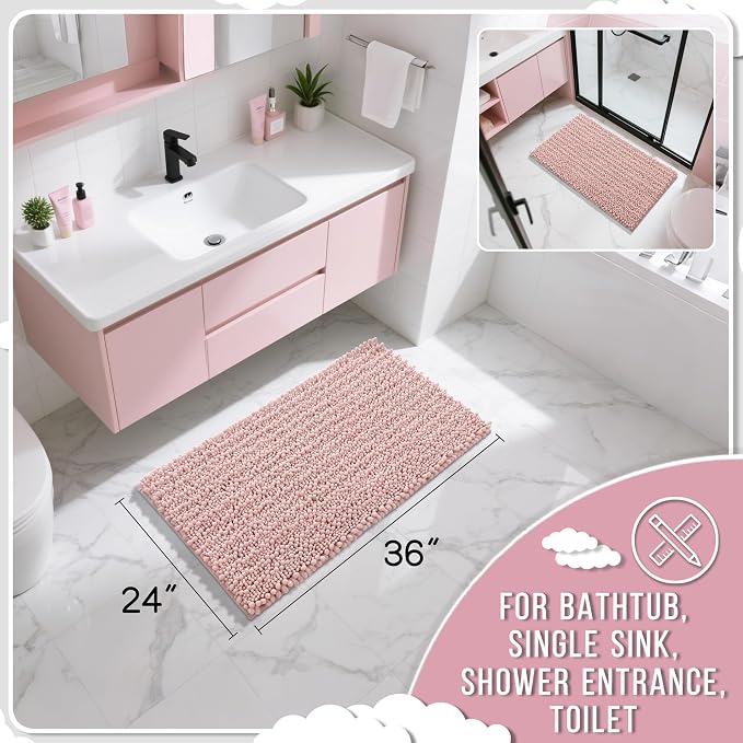 Yimobra Large Bathroom Rugs Non Slip Washable 36x24 Inch - Image 2