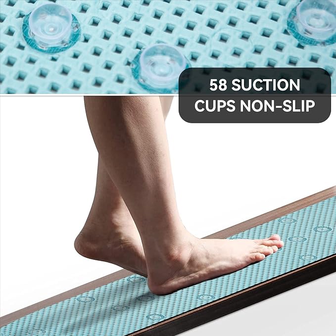 Bathtub Mat Non Slip Ivory 36” X 17” Shower Mat Soft Foam Bath Mats - Image 3