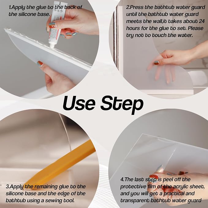 Shineligee 2 Pack Updated Shower Splash Guard, Large Splash Guards - Image 6
