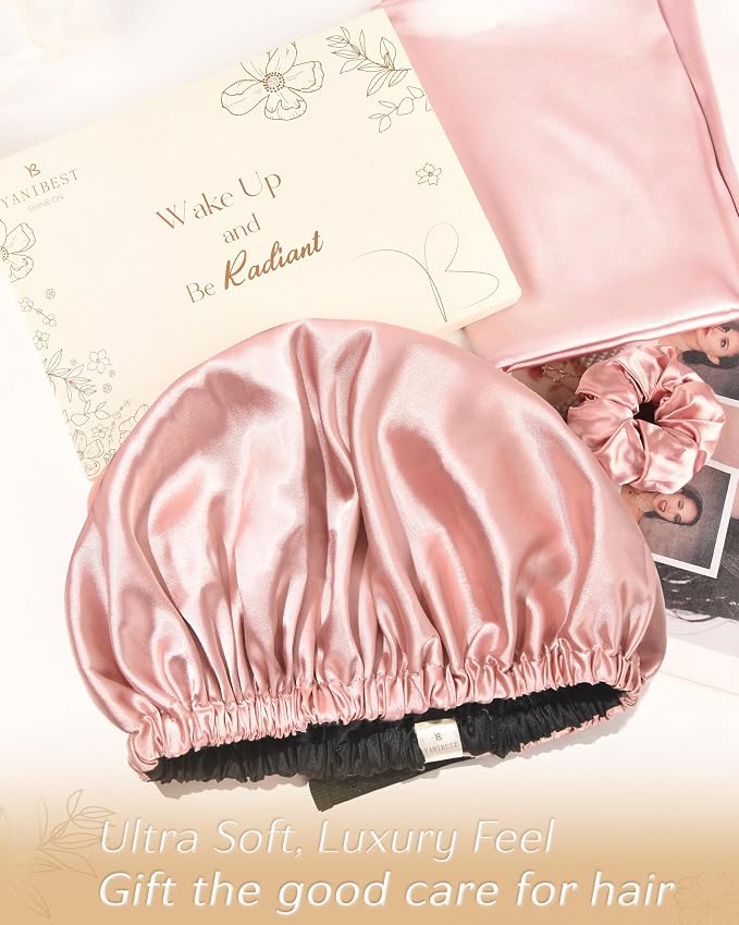 YANIBEST Adjustable Satin Bonnet Double Layer Hair Bonnet - Image 6