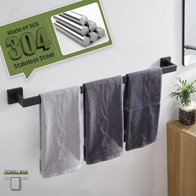 KOKOSIRI 32-Inch Single Towel Bar, Bathroom Kitchen Towel Holder, Wall Mounted - Image 4