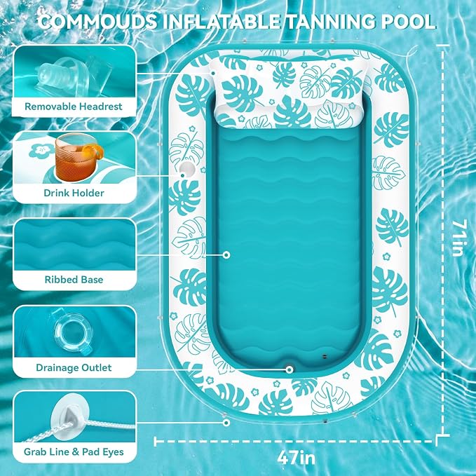Inflatable Tanning Pool Lounger Float - Image 3