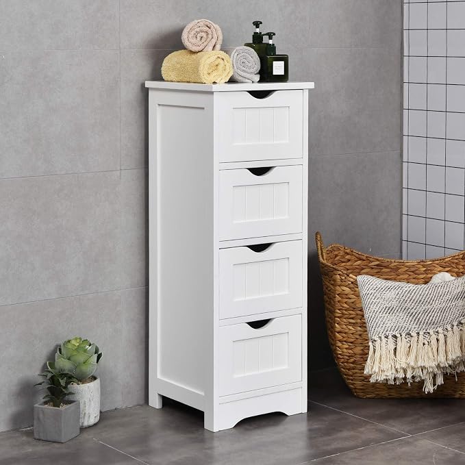 Tangkula Floor Cabinet Wooden Storage Cabinet Home Office Living Room Bathroom - Image 2