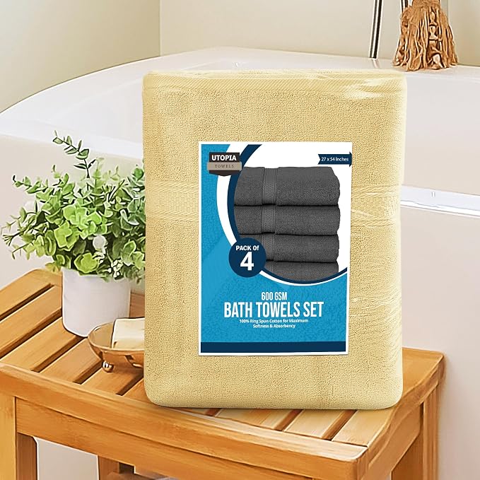Utopia Towels 4 Pack Premium Bath Towels Set, 27 by 54 Inches, 100% Ring Spun - Image 8