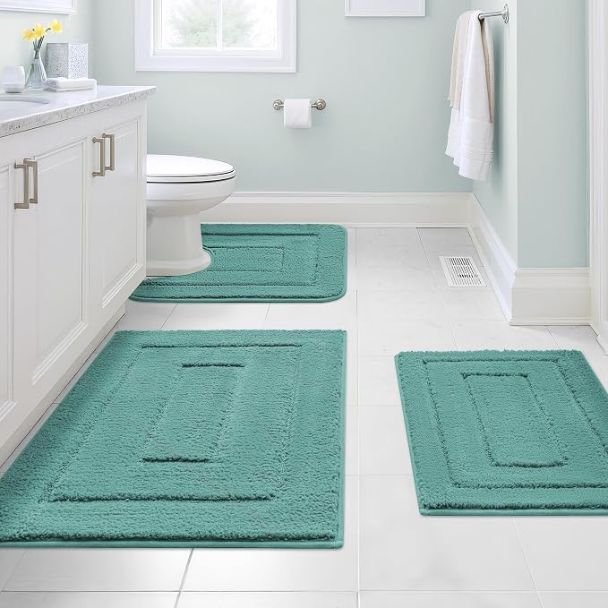 GRANNY SAYS Bathroom Rugs Sets 3 Piece, Soft Absorbent Microfiber Bath Mats by GRANNYSAYS