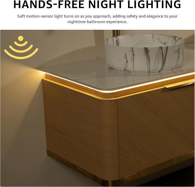 60” Floating Double Sink Bathroom Vanity - Image 5