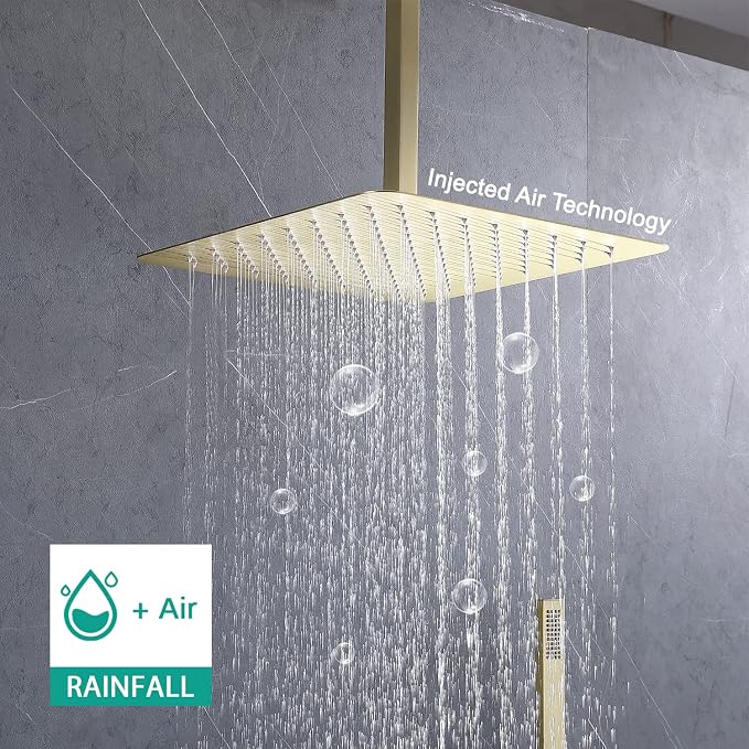 Ceiling Mount Rain Shower System, Shower Faucet Set - Image 6