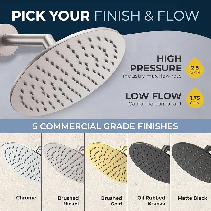 HammerHead Showers® Solid Metal 8 Inch Rainfall Shower Head – BRUSHED NICKEL - Image 6