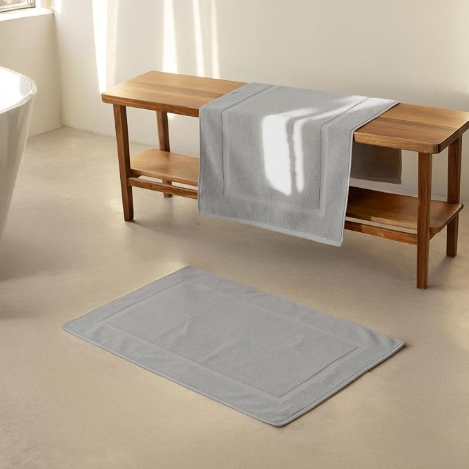 SALBAKOS 100% Turkish Cotton Bath Mat Set 2-Piece - Image 2