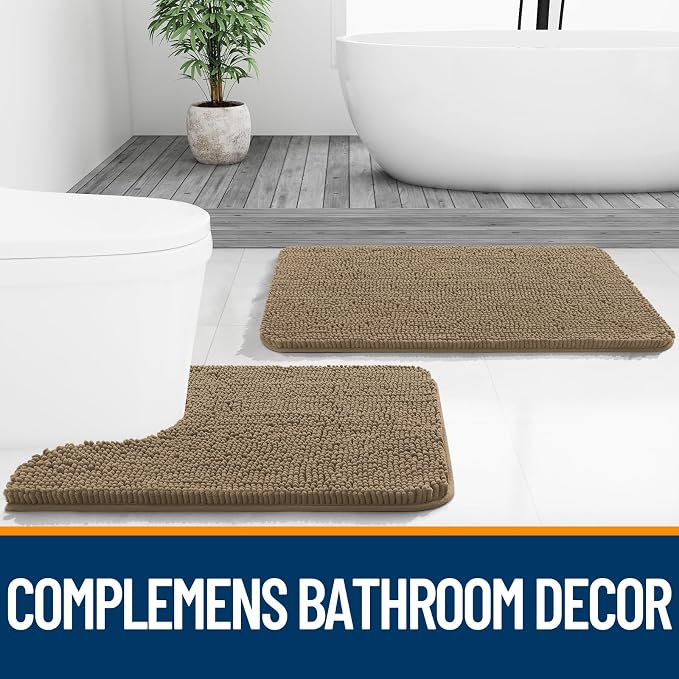 OLANLY Bathroom Rugs 36x24, Extra Soft Absorbent Chenille Bath Rugs, Rubber - Image 7