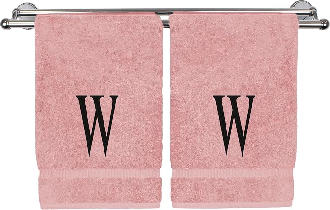 Monogrammed Hand Towel, Personalized Initial Gift, Extra Absorbent 100% Turkish by BareCotton