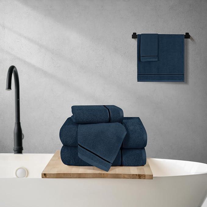 MyOwn Ultra Soft 6 Pack Cotton Towel Set, Contains 2 Bath Towels 28x55 inch - Image 4