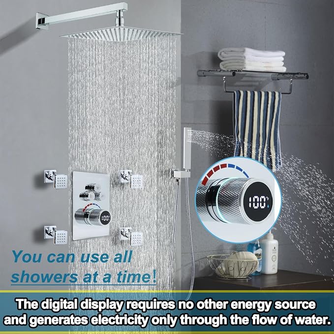 Digital Display Shower Valve Shower Valve 3 Way Shower Diverter Valve Shower - Image 5