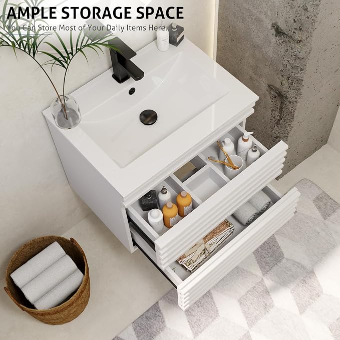 eclife 24" Floating Bathroom Vanity - Image 5