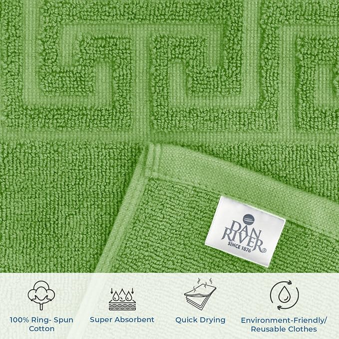 DAN RIVER Greek Cotton Bath Mats Set of 2 – Not a Bathroom Rug, Ultra Soft - Image 3