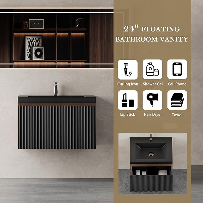 24" W Floating Bathroom Vanity - Image 7
