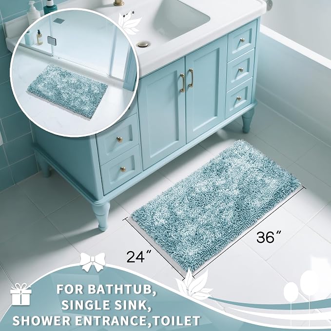 Yimobra Large Bathroom Rug Non Slip 36x24 Inch, Extra Thick Soft Absorbent - Image 2