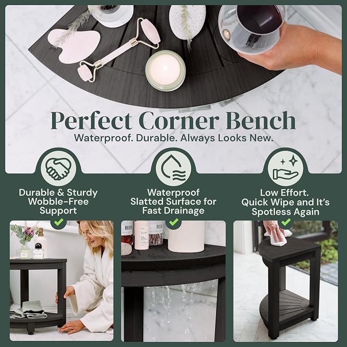 Plastic Corner Shower Stool - Image 3