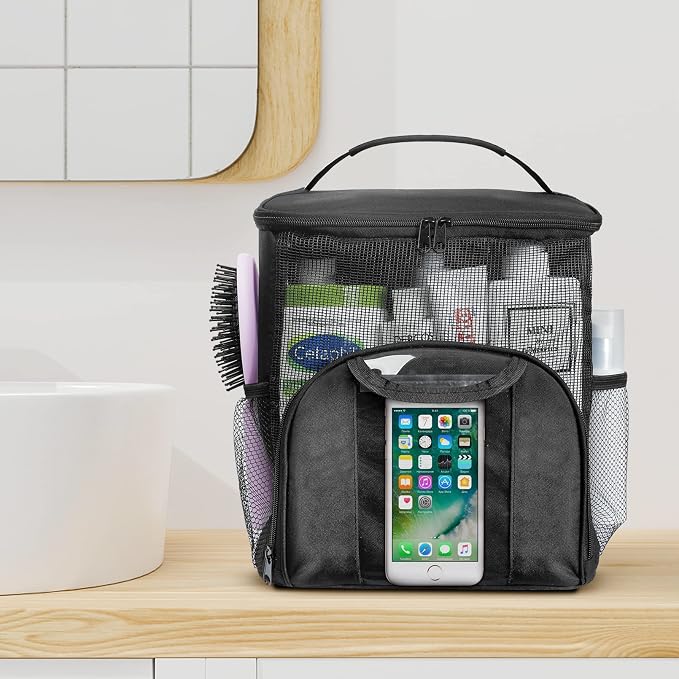 Attmu Mesh Shower Caddy Portable Dorm Tote Bag, Quick Dry Hanging Toiletry Bag - Image 7