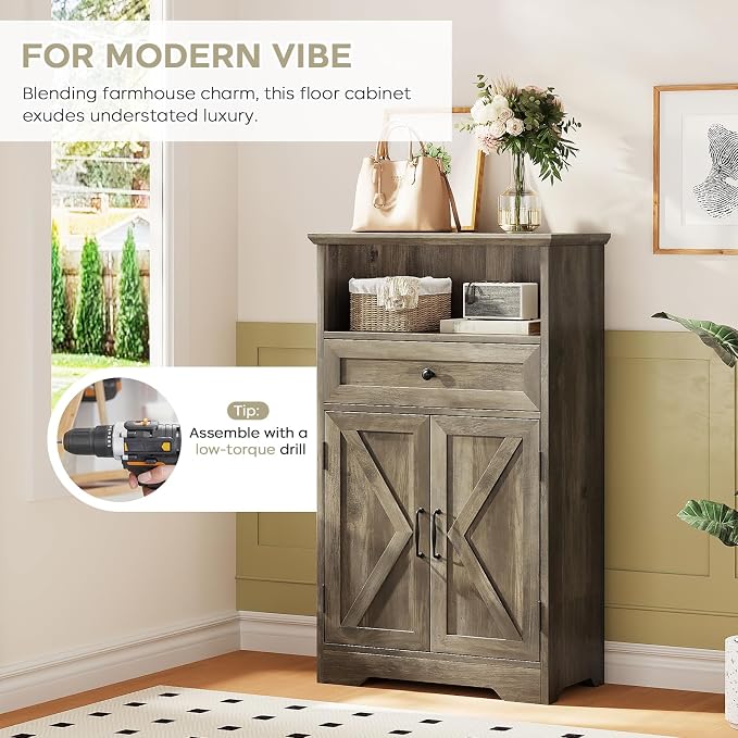 Floor Cabinet, Farmhouse Storage Cabinet - Image 8