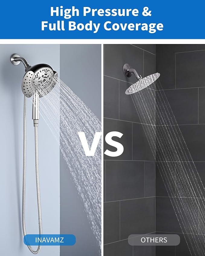 Shower Heads with Handheld Spray Combo: 7.2" Rainfall Shower Head & Handheld - Image 5