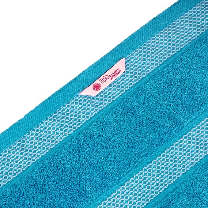 CASA COPENHAGEN Solitaire Mix 6 Pieces Towel Set- Grey Violet + Teal, 600 GSM - Image 8