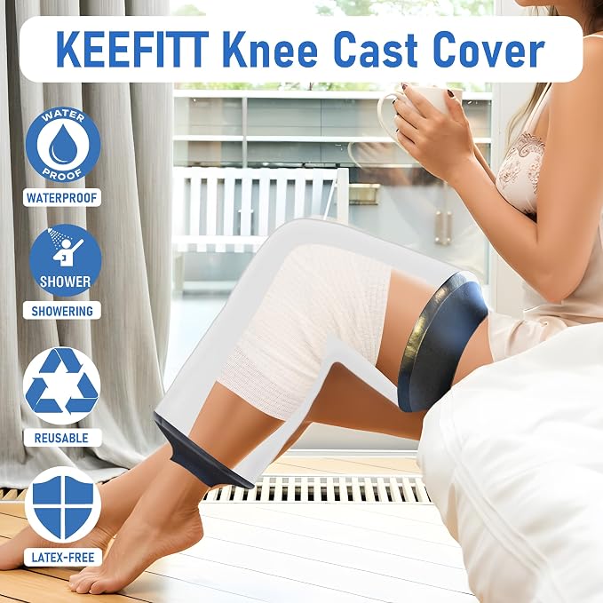 KEEFITT Knee Cast Cover for Shower, Waterproof Shower Protector for ACL Surgery - Image 6