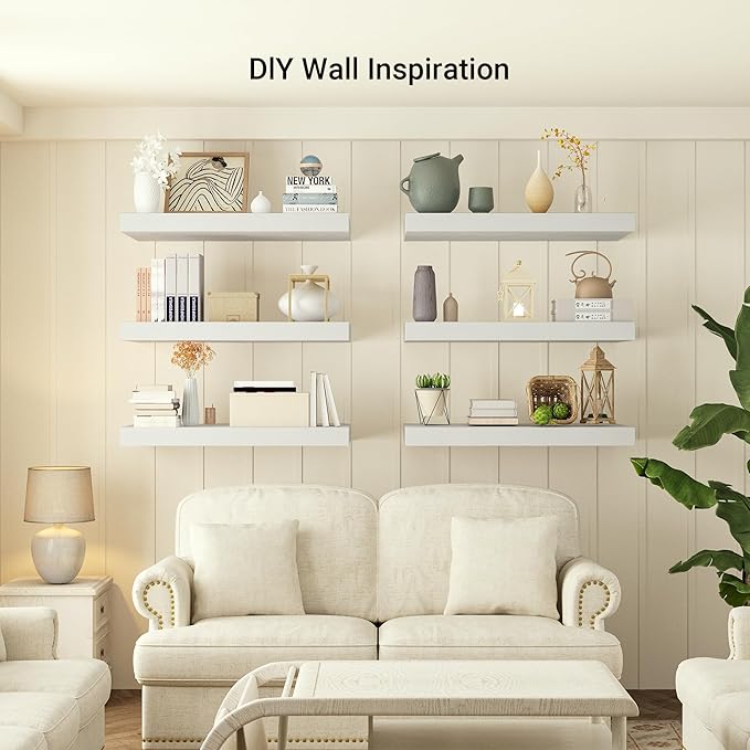 Heimlove 12" Deep Floating Shelves, 36 x 12 Inch Wall Mounted Long Floating - Image 2