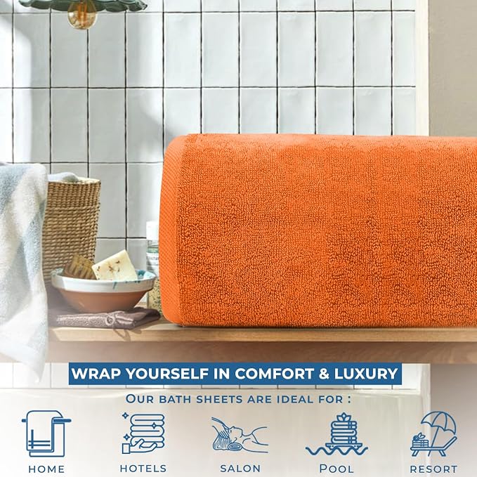 DAN RIVER Pack of 1 Bath Sheet 40x80 Inches, Soft Fluffy Bath Sheets Towels - Image 5
