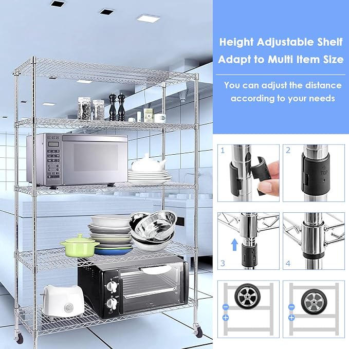 BNSPLY Commercial Wire Shelving Unit - Image 7