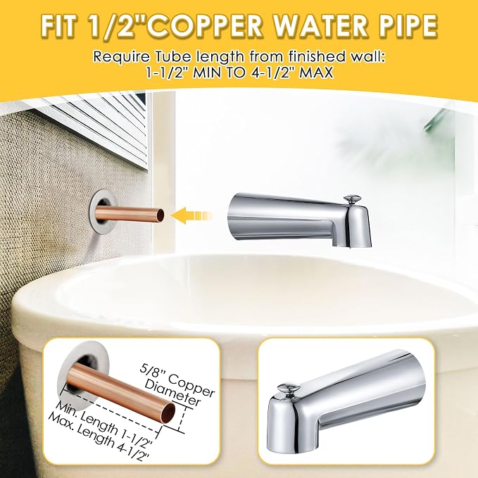 Enhon 7 Inch Slip on Tub Spout - Image 4