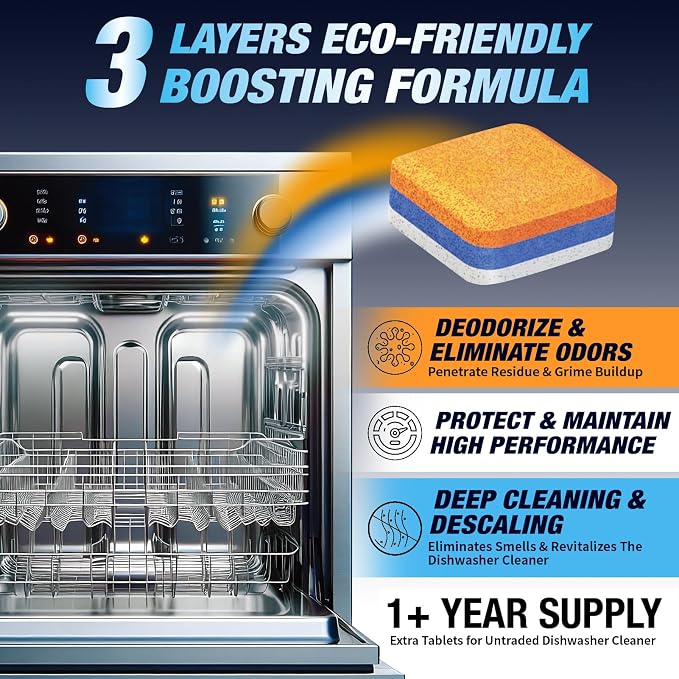 Dishwasher Cleaner Deodorizer Descaler Tablets - Image 4