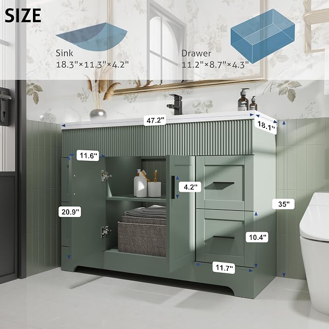 eclife 48" Bathroom Vanities Sink Combo - Image 2