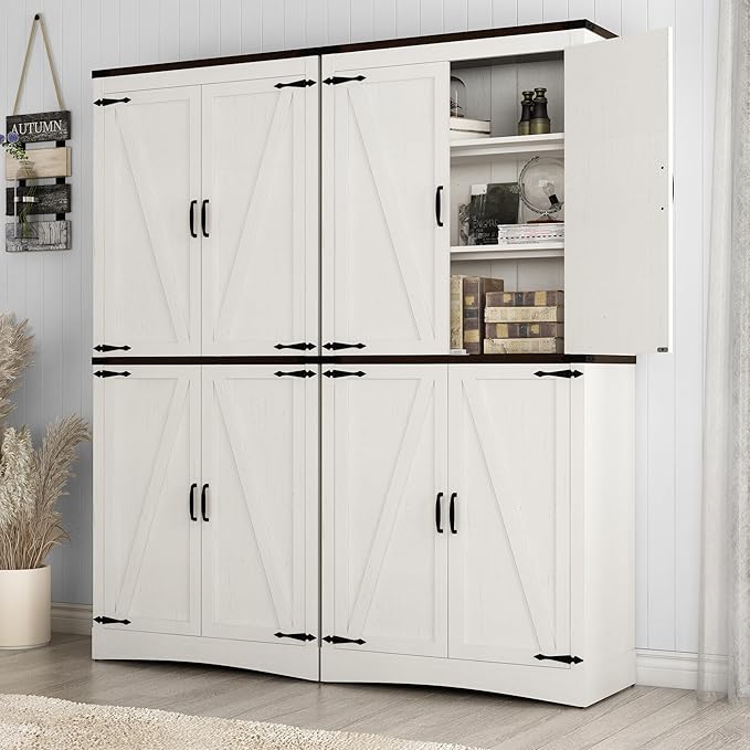 71" Tall Kitchen Pantry, Farmhouse Storage Cabinet - Image 5