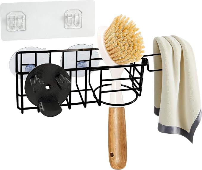Sponge Holder Smile Face with Dish Cloth Hanger by Yuibthr