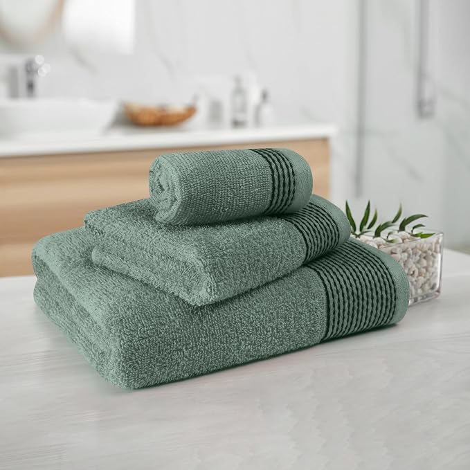 Belizzi Home Ultra Soft 3 Pack Cotton Towel Set, Contains a Bath Towel 28x55 - Image 2