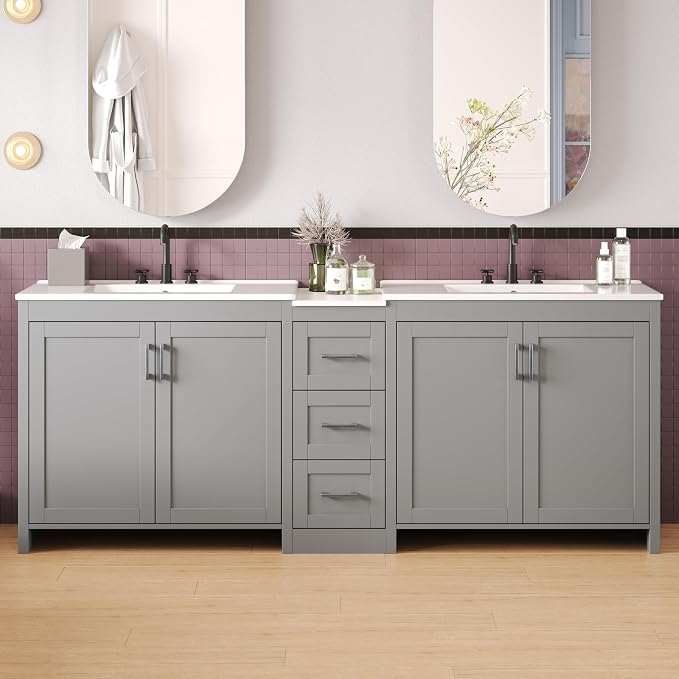 84" Double-Sink Bathroom Vanity by Unknown