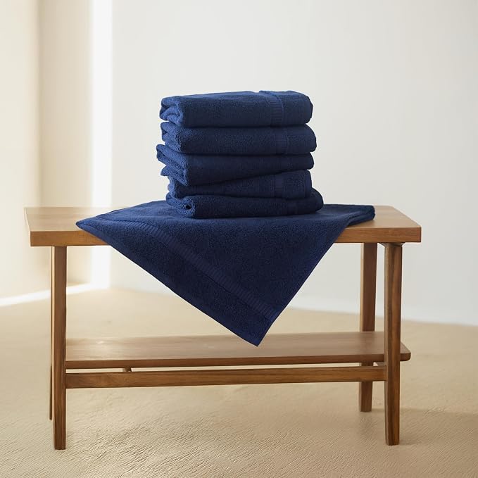 SALBAKOS 100% Turkish Cotton Hand Towel Set of 6 16x30 inch | Heirloom Quality - Image 2