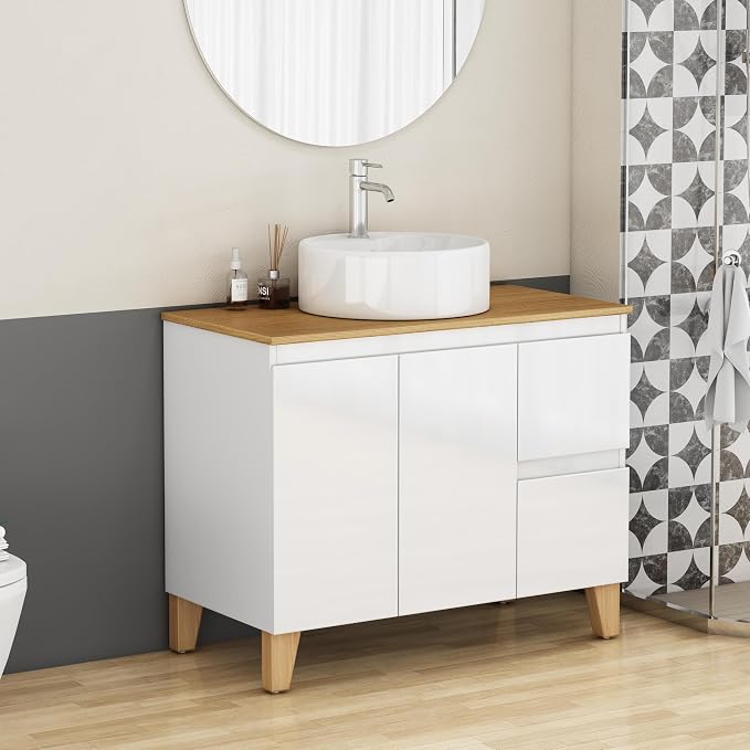 36-Inch Bathroom Vanity with Ceramic Sink Combo, Freestanding Bathroom Vanities by MELAABUUHOME