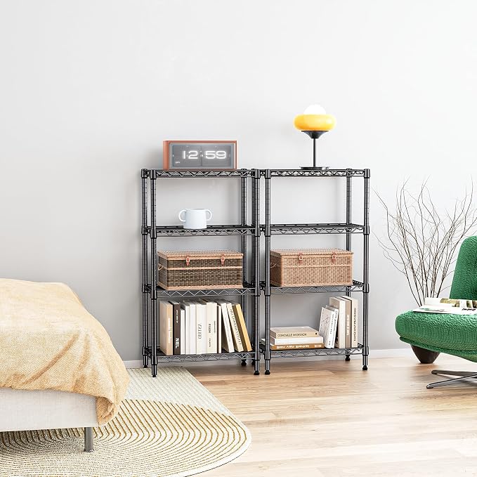 IZEUK 4 Tier Steel Storage Shelves, Heavy Duty Metal Shelf Wire Shelving Rack - Image 8