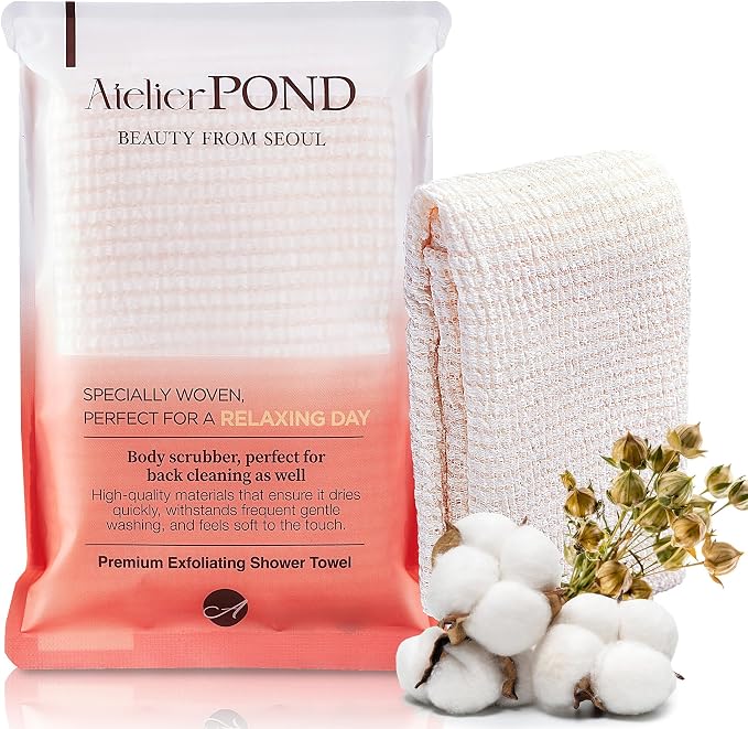 Korean Exfoliating Washcloth – Non Irritating Cotton-Blend Exfoliating Shower by Unknown