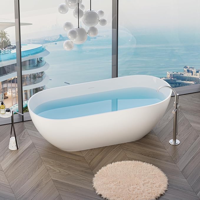 Abruzzo 63" Freestanding Solid Surface Bathtub - Image 2