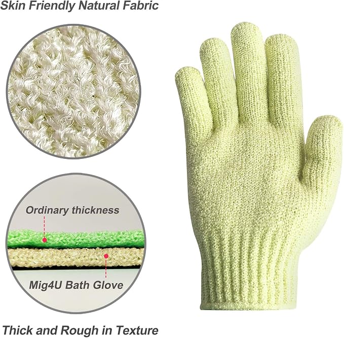 MIG4U Shower Exfoliating Scrub Gloves, Bathing Gloves Body Wash Dead Skin - Image 2