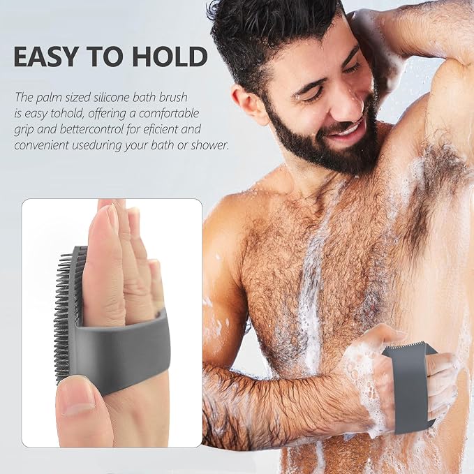 2 Pack Silicone Body Scrubber, Exfoliating Body Scrubber - Image 3